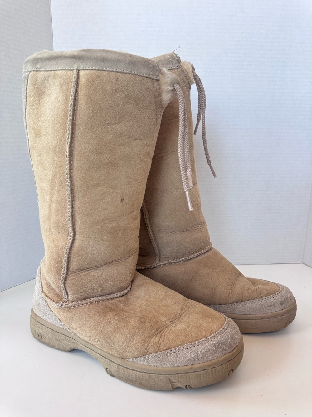 Vintage 90s Y2K Ugg Ultimate Tall 5250 Lined Suede Drawstring Tall Winter Boots